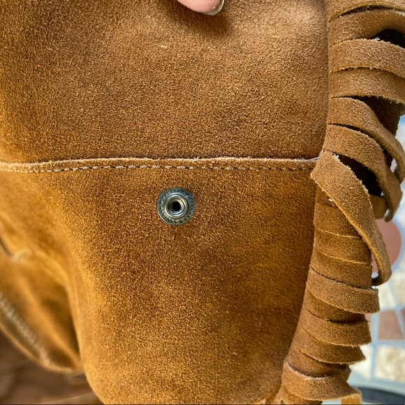 Minnetonka brown fringe suede mid calf boots vintage 90’s size 8.5 used - Picture 7 of 9